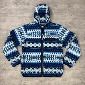 Patagonia Synchilla Women's Snap T Hooded Full Zip Fleece Electron Blue size M